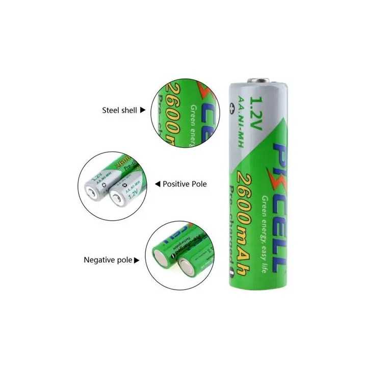 Set 4 acumulatori PKCELL AA /R6 Ni-MH 1.2V 2600mAh (618)