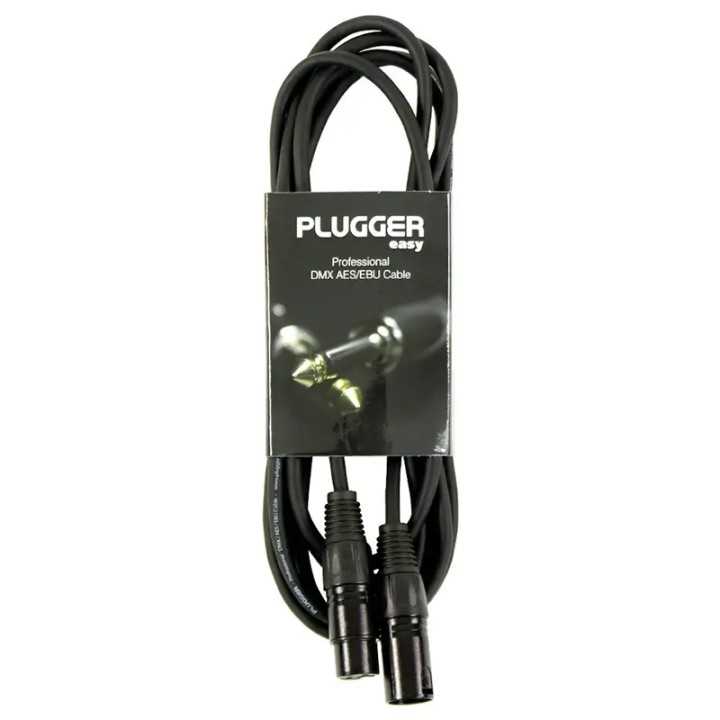 Cablu Professional XLR 3pin DMX mama - XLR 3pin DMX tata 1.5m PLUGGER PLU CABD XF3XM3 1M50 EAS