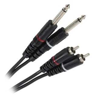 Cablu audio Professional 2x Jack 6.35 mm tata mono - 2x RCA tata 6m PLUGGER PLU CABB RM0JMM 6M00 EAS
