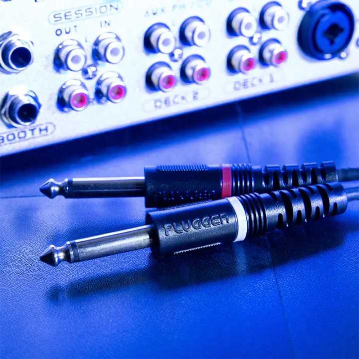 Cablu audio Professional 2x Jack 6.35 mm tata mono - 2x RCA tata 6m PLUGGER PLU CABB RM0JMM 6M00 EAS