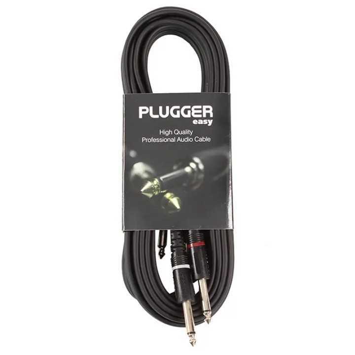 Cablu audio Professional 2 x Jack 6.35 tata mono - 2x Jack 6.35 tata mono 6m PLUGGER PLU CABB JMMJMM 6M00 EAS