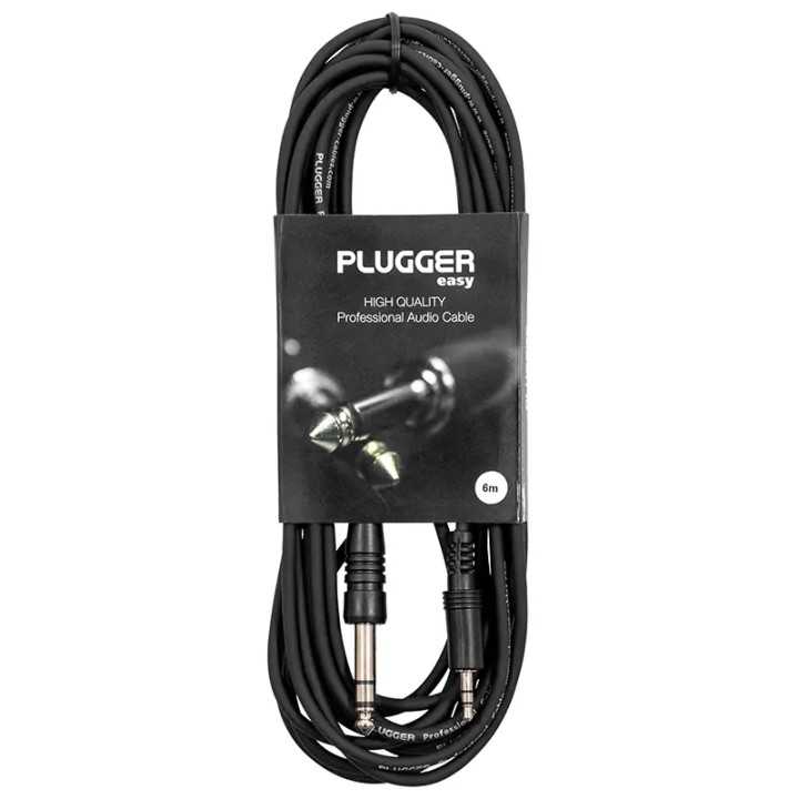 Cablu audio Professional Jack 3.5 mm tata stereo - Jack 6.35 mm tata stereo 6m PLUGGER PLU CABS MMSJMS 6M00 EAS