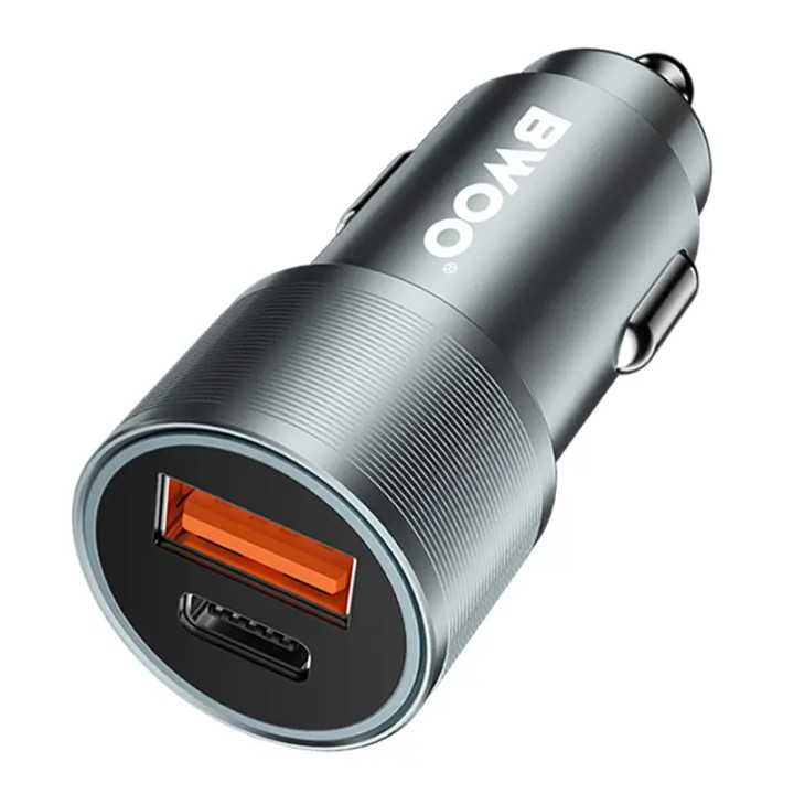 Incarcator auto 12-24V 38W 1x USB-C PD 20W + 1x USB-A QC 18W BWOO BO-CC73