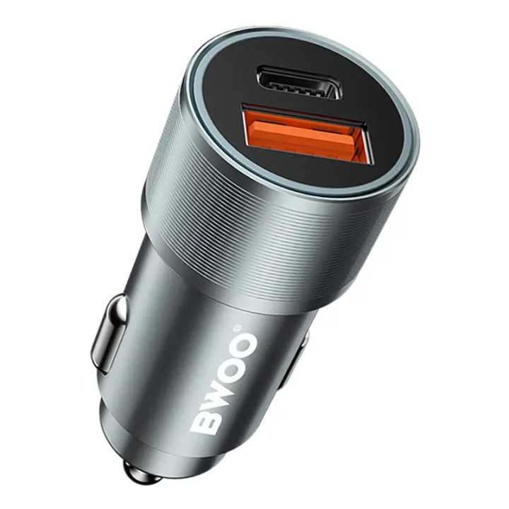 Incarcator auto 12-24V 38W 1x USB-C PD 20W + 1x USB-A QC 18W BWOO BO-CC73