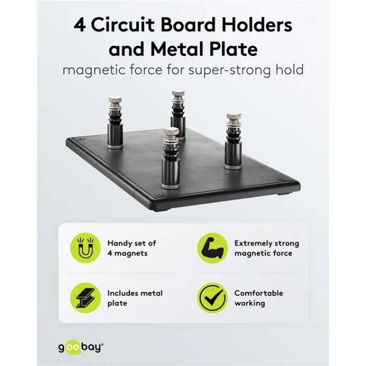Suporturi pentru placi magnetice de circuit si placa metalica Goobay 77998
