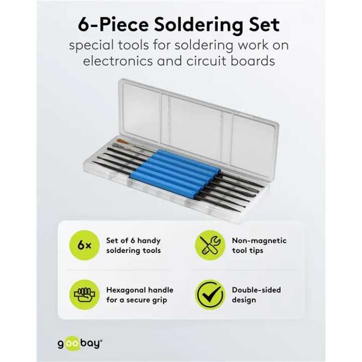 Set 6 unelte speciale pentru lipirea pe electronice si placi de circuit Goobay 77999