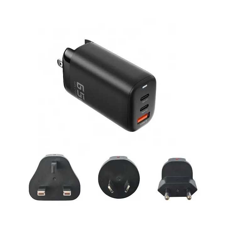 Alimentator 2x USB-C 3.1 + USB3.0 PD 3.0 65W + 3 adaptoare pentru calatorii