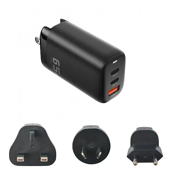 Alimentator 2x USB-C 3.1 + USB3.0 PD 3.0 65W + 3 adaptoare pentru calatorii