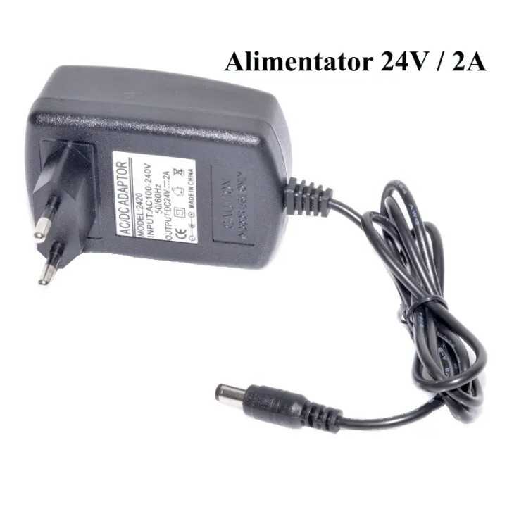 Alimentator in comutatie AC/DC 24V 2A mufa 5.5x2.1mm cablu 85cm