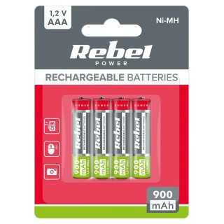 Set 4 acumulatori Rebel NI-MH AAA R3 900mAh 1.2V BAT2013