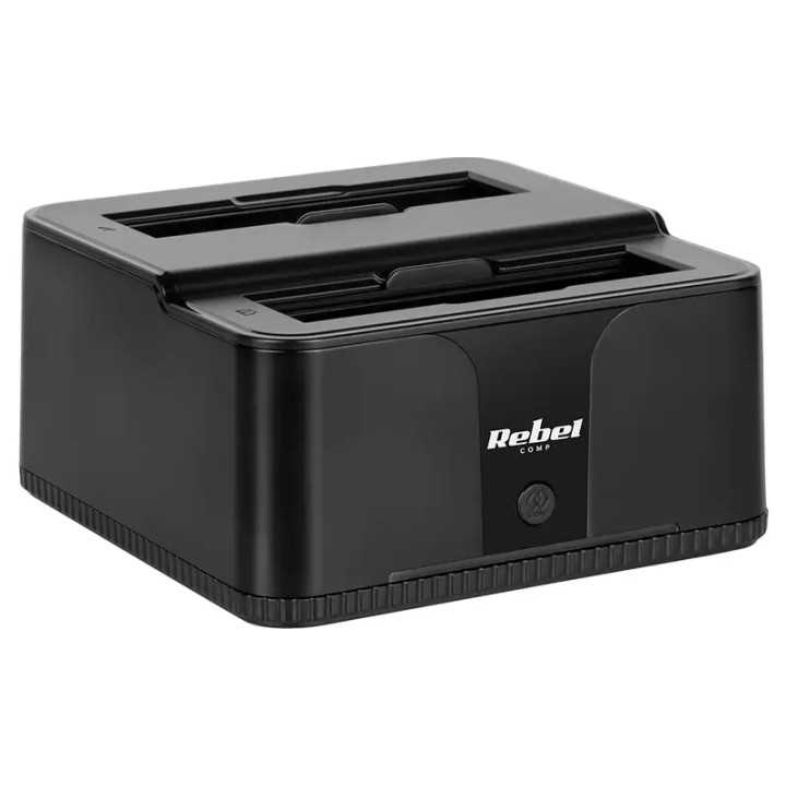 Docking Station HDD 3.5” /2.5” SSD microSD /SD /HUB USB 3.0 20TB Rebel KOM01041