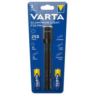 Lanterna LED Aluminium Light F20 PRO VARTA 16607 4W 250lm 2xAA incluse