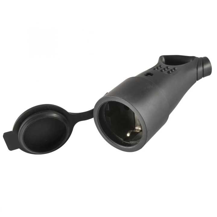Cupla schuko cu pamantare IP44 pentru exterior /interior /cablu la 45 16A 3680W Home NGA 01