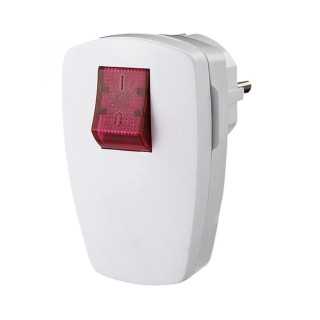 Stecher schuko 16A 3500W alb cu impamantare cu intrerupator cu bec Home 0795S
