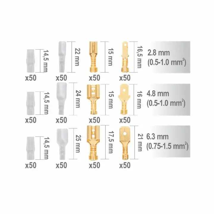 Set 300 papuci alama 2.8 /4.8 /6.3mm pentru cabluri 0.5-1.5 mm + 300 izolatiori Home CSSASET
