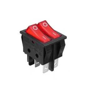 Intrerupator IRS2101 ON-OFF dublu 6 pini rosu 15A 250VAC