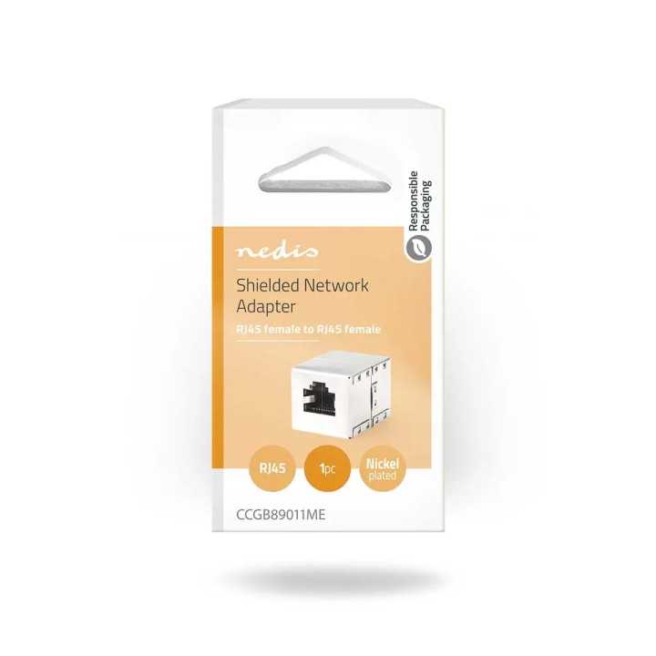 Adaptor prelungire retea Nedis CCGB89011ME Cat6 STP Gigabit 8P8C RJ45 mama - 8P8C RJ45 mama ecranat metal