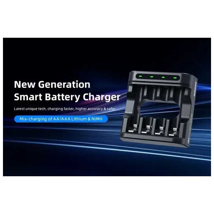 Incarcator acumulatori Li-ion si NiMH pentru 4 sloturi AA/ AAA USB-C XTAR L4 KT