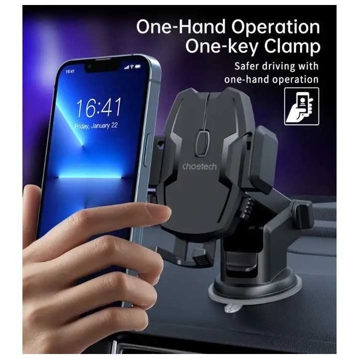 Suport auto universal pentru telefon prindere pe bord /parbriz sau ventilatie brat telescopic H043 Choetech