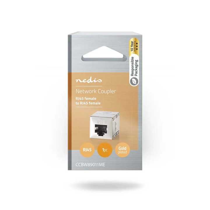 Adaptor prelungitor de retea Nedis CCBW89011ME Gigabit Cat6 RJ45 8P8C mama - RJ45 8P8C mama ecranat metal