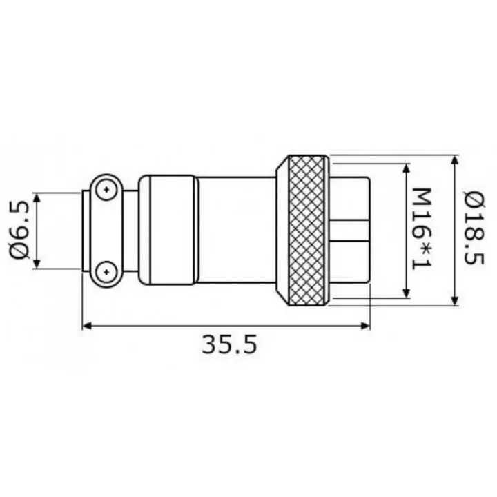 Conector MICROFON MARE 4 Pini set mama+tata 16 mm