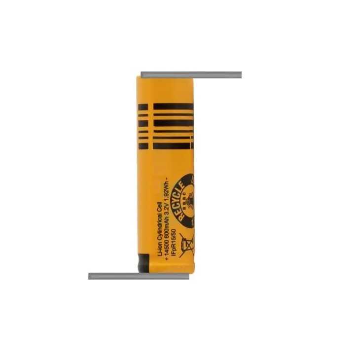 Acumulator 14500CY HIGHPOWER cu lamele sudate in Z Li-ion 3.6V 600mAh 1.5A 14500CY-600-Z