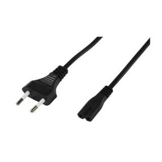 Cablu alimentare TV /Radio /Casetofon cu 2 pini 2x0.5mmp 2.5m negru Well CABLE-701-2.5-WL