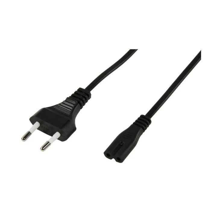 Cablu alimentare TV /Radio /Casetofon cu 2 pini 2x0.5mmp 2.5m negru Well CABLE-701-2.5-WL