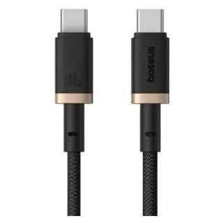 Cablu alimentare /date Baseus Dura Fast Charging Data 2m USB Type-C - USB Type-C 100W braided galben+negru P10377803U01-02