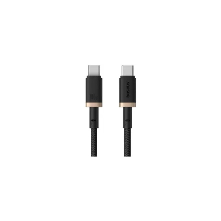 Cablu alimentare /date Baseus Dura Fast Charging Data 2m USB Type-C - USB Type-C 100W braided galben+negru P10377803U01-02
