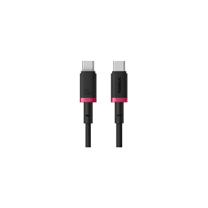 Cablu alimentare-date Baseus Dura Fast Charging Data 1m USB Type-C - USB Type-C 100W braided rosu+negru P10377803U01-01