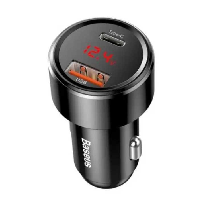 Incarcator auto Baseus CCMLC20C-01 Magic Series PPS 45W/6A 1x USB 4.5V/5A 1x USB Type-C 5V/3A - bricheta auto afisaj digital neg
