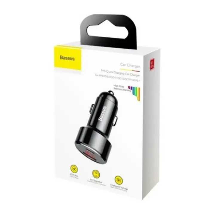 Incarcator auto Baseus CCMLC20C-01 Magic Series PPS 45W/6A 1x USB 4.5V/5A 1x USB Type-C 5V/3A - bricheta auto afisaj digital neg