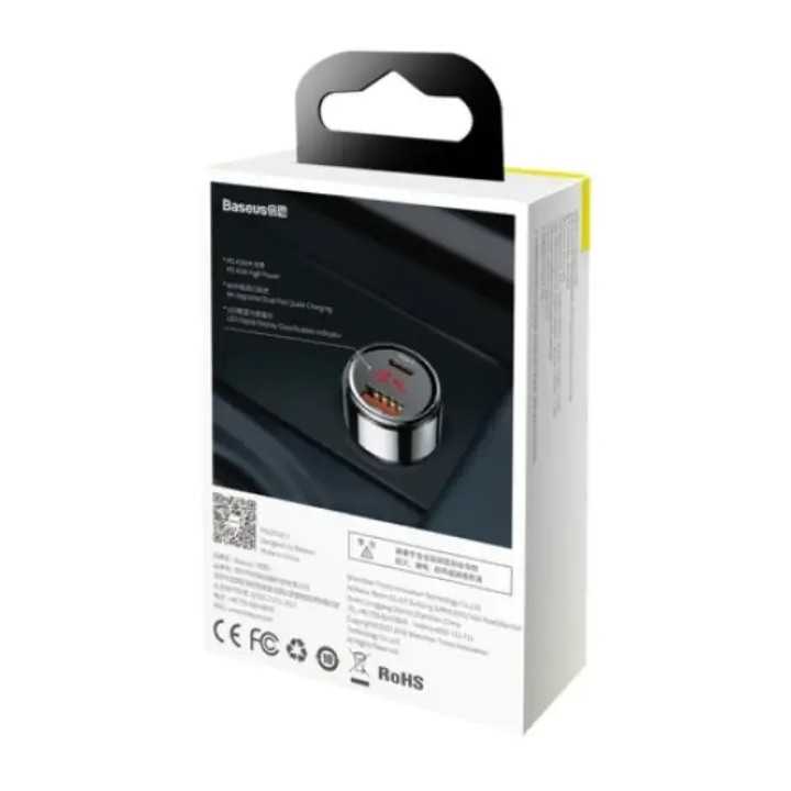 Incarcator auto Baseus CCMLC20C-01 Magic Series PPS 45W/6A 1x USB 4.5V/5A 1x USB Type-C 5V/3A - bricheta auto afisaj digital neg