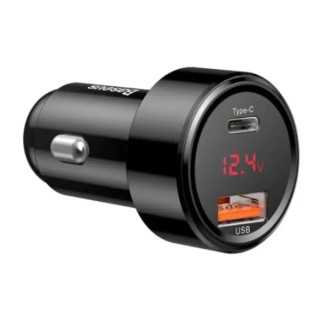 Incarcator auto Baseus CCMLC20C-01 Magic Series PPS 45W/6A 1x USB 4.5V/5A 1x USB Type-C 5V/3A - bricheta auto afisaj digital neg