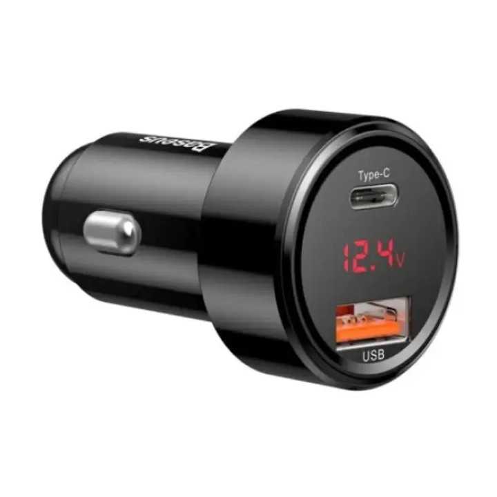 Incarcator auto Baseus CCMLC20C-01 Magic Series PPS 45W/6A 1x USB 4.5V/5A 1x USB Type-C 5V/3A - bricheta auto afisaj digital neg