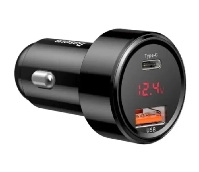 Incarcator auto Baseus CCMLC20C-01 Magic Series PPS 45W/6A 1x USB 4.5V/5A 1x USB Type-C 5V/3A - bricheta auto afisaj digital neg
