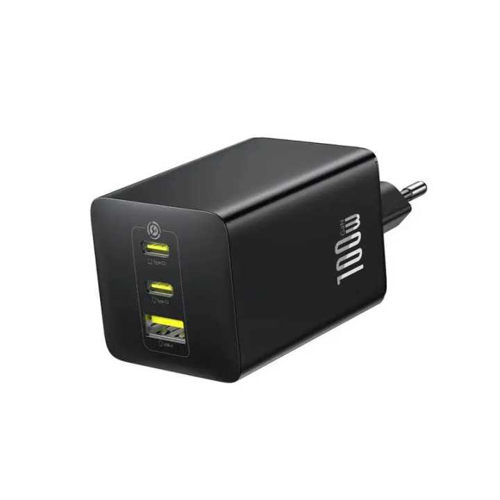 Incarcator retea Baseus P10182102123-00 EnerFill FE11 Quick Charge 100W 2x USB Type-C 1x USB negru