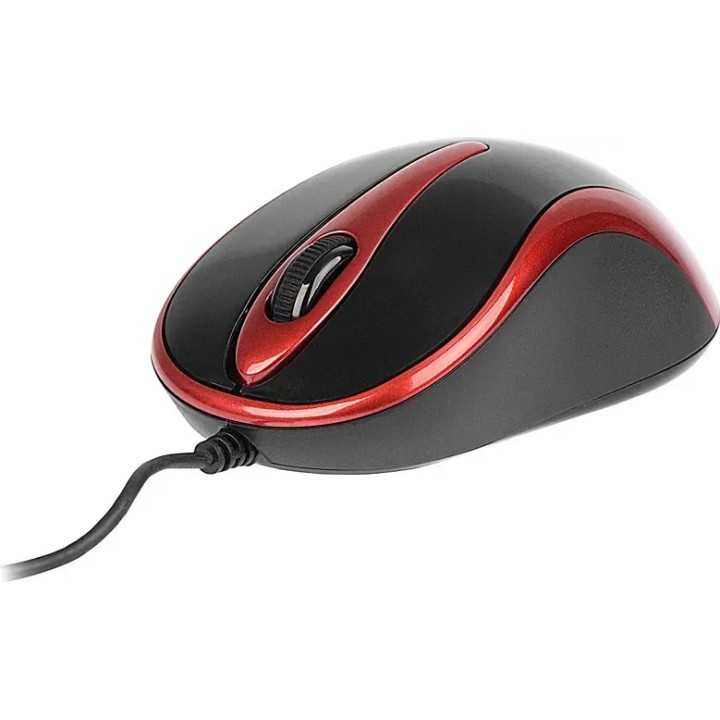 Mouse A4tech N-350-2 cu fir USB optic 1000dpi butoane/scroll 3/1 negru/rosu