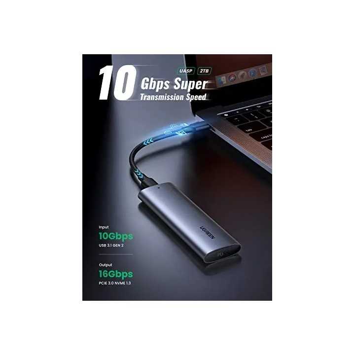 RACK extern Ugreen CM400 10902 SSD M.2 NVMe/PCIE compatibile cu form factor 2280 /2260 /2242 /2230 cablu 50cm USB-C tata-tata