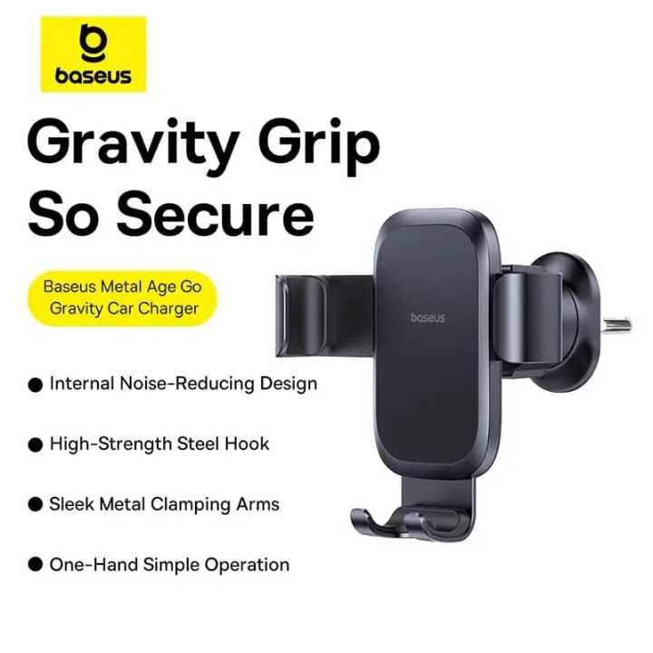 Suport auto Baseus Metal Age Gravity C40478701123-00 fixare in grilaj ventilatie negru