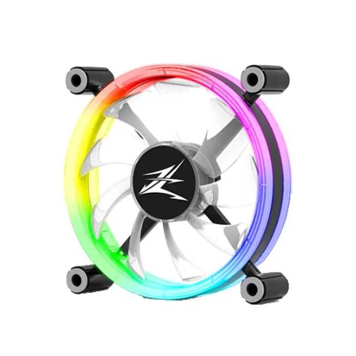 Ventilator Zalman ZM-LF120 120mm 800-1300RPM EBR Bearing 43CFM 2x inel LED RGB 4-pin PWM negru