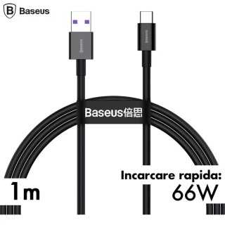 Cablu Baseus CATYS-B01 USB - Tip C 1m 66W 6A PD2.0 negru