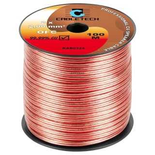 Cablu 10m difuzor OFC cupru 2x2mm2 transparent Cabletech KAB0324-10
