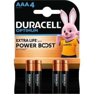 Set baterii alcaline DURACELL OPTIMUM AAA R03 4buc MX2400