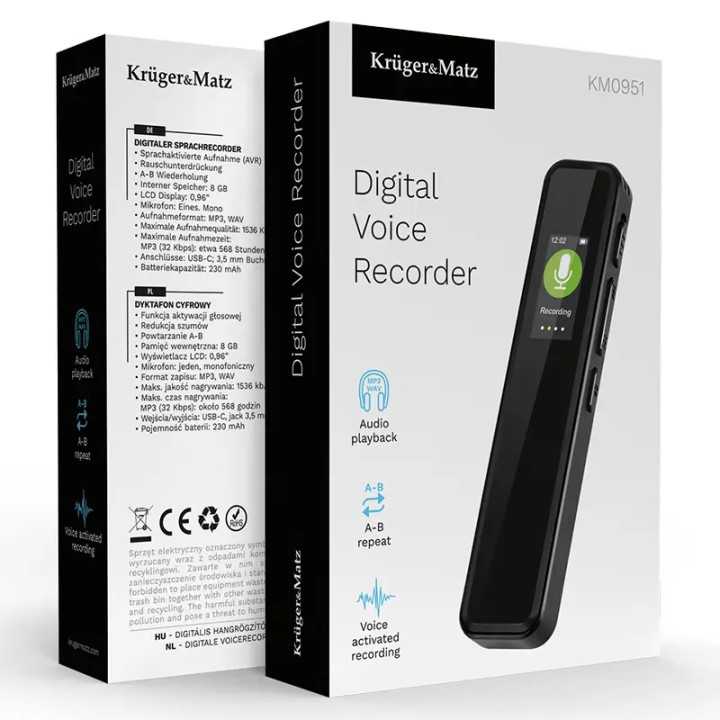 Reportofon DIGITAL 8GB 230mAh Kruger&Matz KM0951