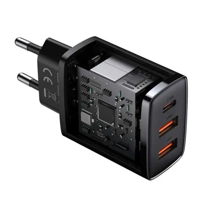 Incarcator retea QC3.0 30W BASEUS CCXJ-E01 USB-C + 2x USB-A