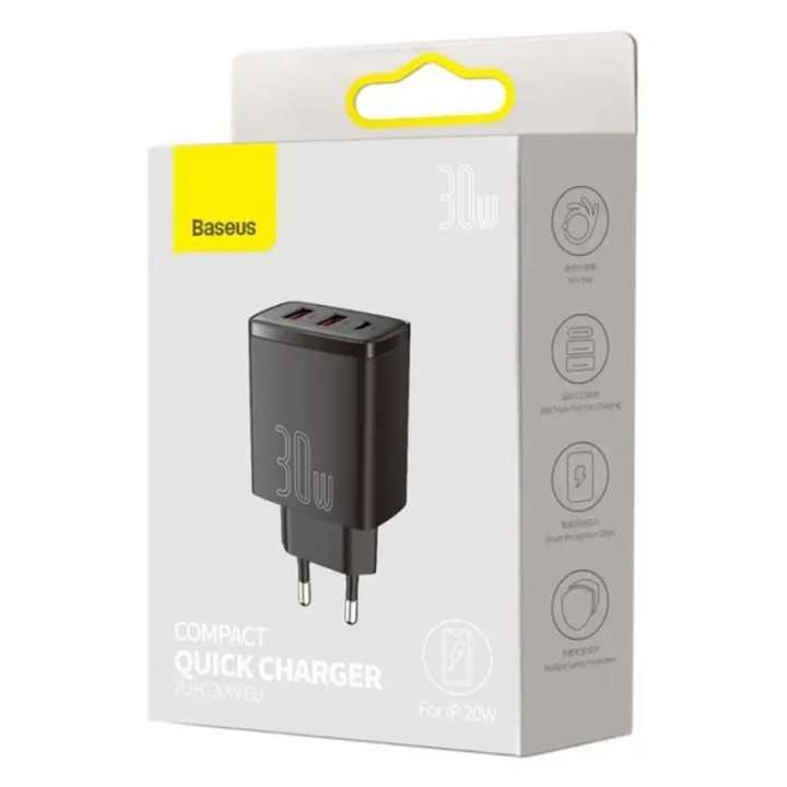 Incarcator retea QC3.0 30W BASEUS CCXJ-E01 USB-C + 2x USB-A