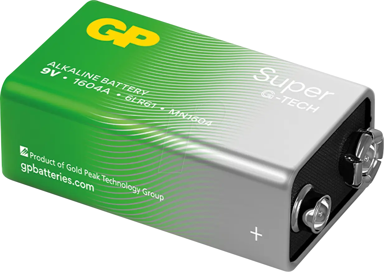 Baterie alcalina Super GP 9V infoliata GPPVA9VAS778-1