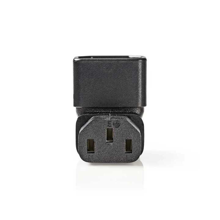 Conector alimentare IEC-320-C13 - IEC-320-C14 cotit 90 Nedis CEGB1190BK